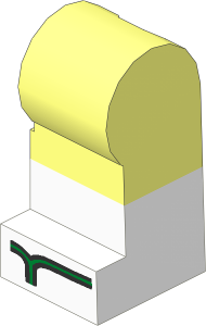 Minifig Leg Left with White Lower Leg and Green Sandals Pattern