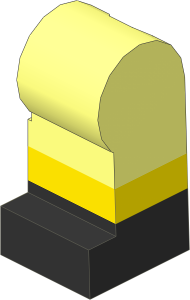 Minifig Leg Left with Light Nougat Lower Leg and Black Shoes Pattern
