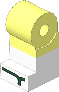 Minifig Leg Right with White Lower Leg and Green Sandals Pattern