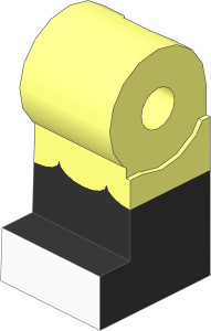 Minifig Leg Right with Ruffles, Black Lower Leg and White Feet Pattern