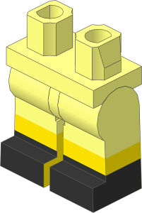 Minifig Hips and Legs with Light Nougat Lower Leg and Black Shoe Pattern