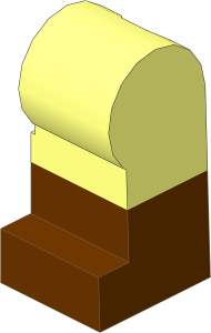 Minifig Leg Left Dual Mould with Reddish Brown Lower Leg Pattern