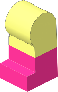 Minifig Leg Left Dual Mould with Medium Lilac Lower Leg Pattern