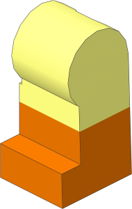 Minifig Leg Left Dual Mould with Dark Orange Lower Leg Pattern