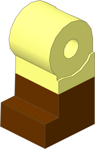 Minifig Leg Right Dual Mould with Reddish Brown Lower Leg Pattern