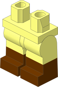 Minifig Hips and Legs with Reddish Brown Lower Leg Pattern