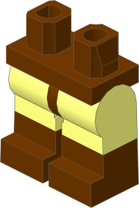 Minifig Hips and Legs with Reddish Brown Lower Leg and Hips Pattern