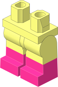 Minifig Hips and Legs with Medium Lilac Lower Leg Pattern