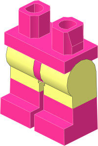 Minifig Hips and Legs with Medium Lilac Lower Leg and Hips Pattern