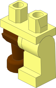 Minifig Hips and Legs with Brown Wooden Leg Right Pattern