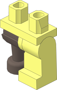 Minifig Hips and Legs with Dark Brown Wooden Leg Right Pattern