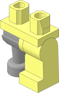 Minifig Hips and Legs with Pearl Light Grey Wooden Leg Right Pattern