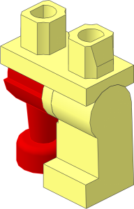 Minifig Hips and Legs with Pearl Dark Grey Wooden Leg Right Pattern