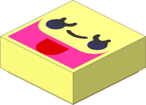 Tile  1 x  1 with Emoji Face, Eyes Closed and Cheeks Pattern