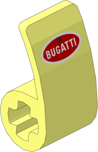 Technic Panel Curved  1 x  2 x  1 with Bugatti Logo Pattern