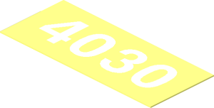Sticker  0.8 x  1.9 with White "4030" on Transparent Background