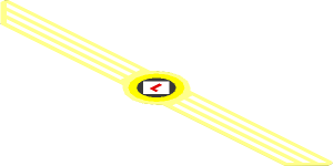 Sticker  2.5 x 16.4 with White Stripes and Red "L" in White/Black/Yellow Logo