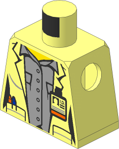 Minifig Torso with Female Grey Shirt under Laboratory Smock Pattern