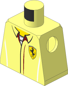 Minifig Torso with Shirt with Ferrari FXXK Logos Pattern