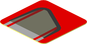 Sticker  0.8 x  0.8 with Grey Air Vent on Red Background Left