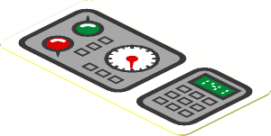 Sticker  0.9 x  1.8 with Grey Indicators on White Background