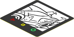 Sticker  1.8 x  1.8 with Car Detail on Black Background