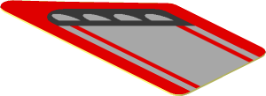 Sticker  0.8 x  1.6 with Black and Grey Headlamp on Red Background Right