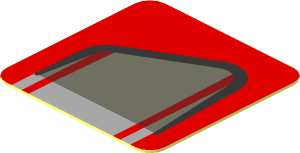 Sticker  0.8 x  0.8 with Grey Air Vent on Red Background Right (Needs Work)