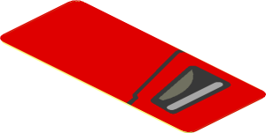 Sticker  0.8 x  1.9 with Taillamp on Red Background Right (Needs Work)