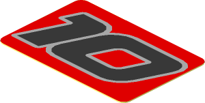Sticker  1.0 x  1.5 with Black Number 10 on Red Background