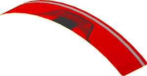 Sticker  0.8 x  4.1 with Black Air Vent on Red Background (Formed) (Needs Work)