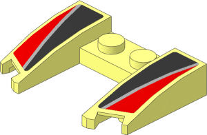 Wedge  3 x  4 x  0.667 Black Trapezoid on Red Background Sticker