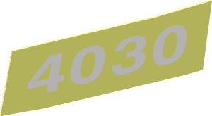 Sticker  0.8 x  1.9 with White "4030" on Transparent Background (Formed Left)