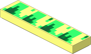 Tile  1 x  4 with Green Pixelated Grass Pattern