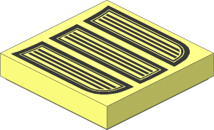 Tile  2 x  2 with Metallic Silver Grill Pattern