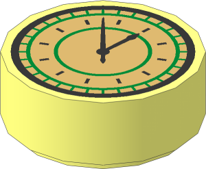Tile  1 x  1 Round with Clock Pattern