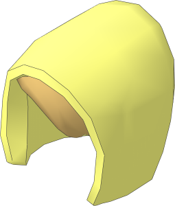 Minifig Hood with Tan Fringe Pattern