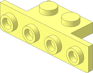 Bracket  1 x  2 -  1 x  4 with Rounded Bottom Corners