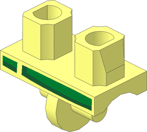 Minifig Hips with Green Belt Pattern