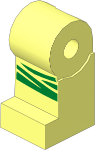 Minifig Leg Right with Green Knee Straps Pattern