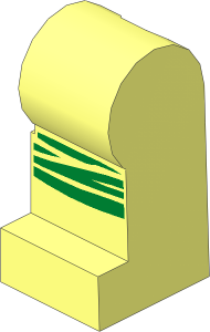 Minifig Leg Left with Green Knee Straps Pattern
