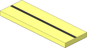 Tile  2 x  6 with Metallic Silver Stripe Pattern