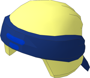 Minifig Hat Ninja Wrap with Dark Blue Bandana and Blue Lines Pattern