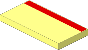 Tile  2 x  4 with Red Stripe Pattern