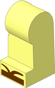 Minifig Leg Left with Reddish Brown Sandals Pattern