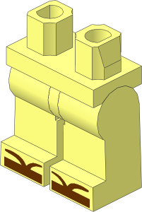 Minifig Hips and Legs with Reddish Brown Sandals Pattern