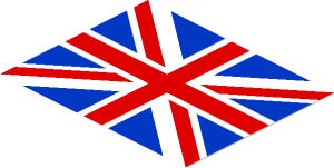 =Sticker  2.4 x  3 with United Kingdom Flag
