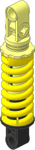Technic Shock Absorber  9L Thick with Yellow Fake Spring (Extended)