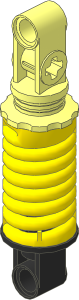 Technic Shock Absorber  9L Thick with Yellow Fake Spring (Compressed)