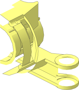 ~Technic Steering Wheel Bearing with 2 Pegholes and 2 Axleholes Arms Half